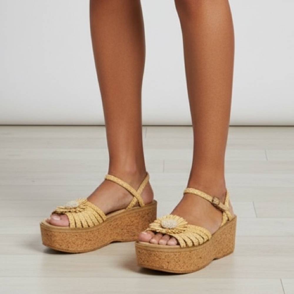 Vintage Lower East Side Flower Platform Sandals​